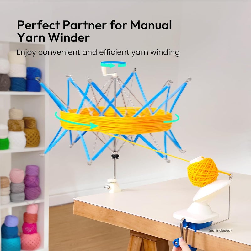 Etcokei Yarn Swift, Yarn Umbrella Swift for Crocheting, Holder for Skeins Flexible Lightweight Foldable Design, Height & Diameter Adjustable to Suit Space, Ideal Helper for Yarn Knitting Enthusiasts - Image 2